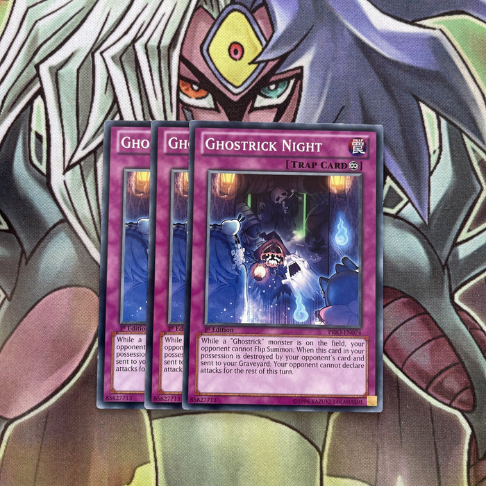 PRIO-EN074 x3 Ghostrick Night Common Excellent Condition Yugioh