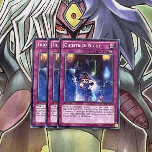 PRIO-EN074 x3 Ghostrick Night Common Excellent Condition Yugioh