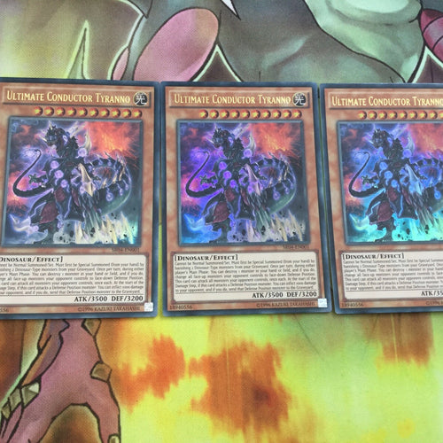Yugioh 3 x Ultra Rare Ultimate Conductor Tyranno UNL Edition SR04-EN001 (NM) S
