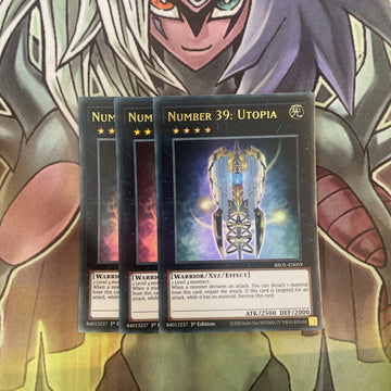 BROL-EN059 x3 Number 39: Utopia Ultra Rare Excellent Condition Yugioh