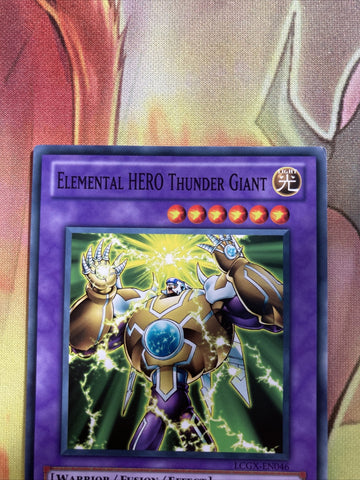 LCGX-EN046 Elemental HERO Thunder Giant Common UNL Edition Mint YuGiOh Card (back)