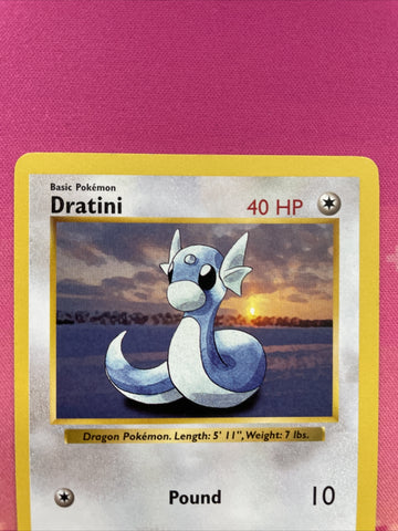 Pokemon Card Dratini Shadowless Base Set Uncommon 26/102 Near Mint (back)