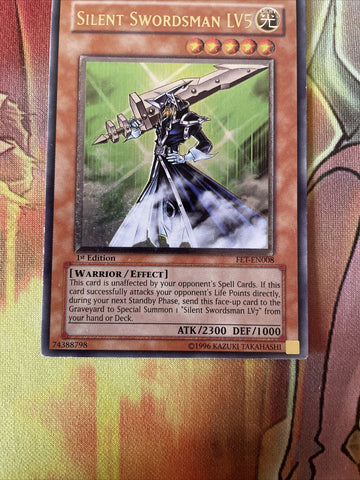 FET-EN008 Silent Swordsman LV5 1st Edition Ultimate Rare Yugioh Card LP/NM (back)