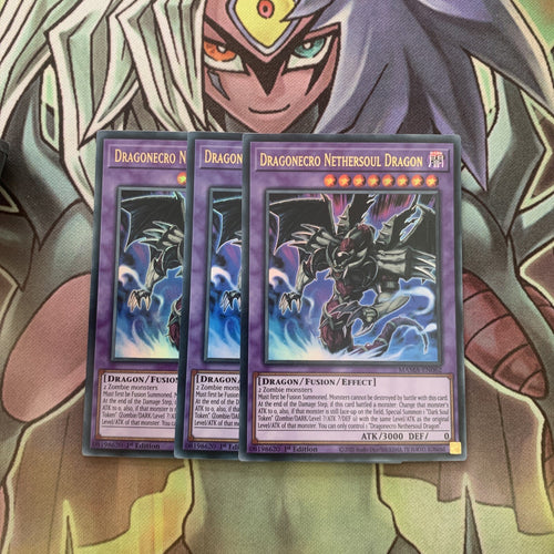 MAMA-EN062 x3 Dragonecro Nethersoul Dragon Ultra Rare Excellent Condition Yugioh