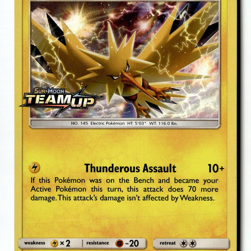 Pokemon Card Zapdos - Prerelease Holo LP SM Promos SM159