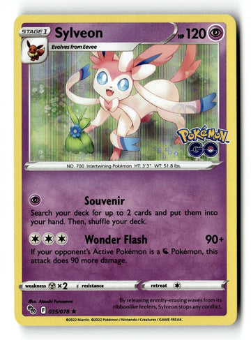 Pokemon Card Sylveon Holo LP Pokemon GO 035/078