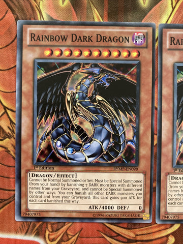 RYMP-EN099 Yugioh! - x3 Rainbow Dark Dragon - Common- 1st Ed (back)