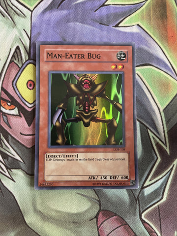 LOB-108 Man-Eater Bug Super Rare UNL Edition NM Yugioh Card