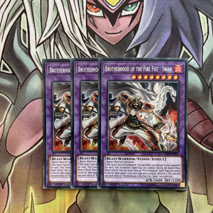 FIGA-EN015 x3 Brotherhood of the Fire Fist - Swan Secret Excellent Cond Yugioh