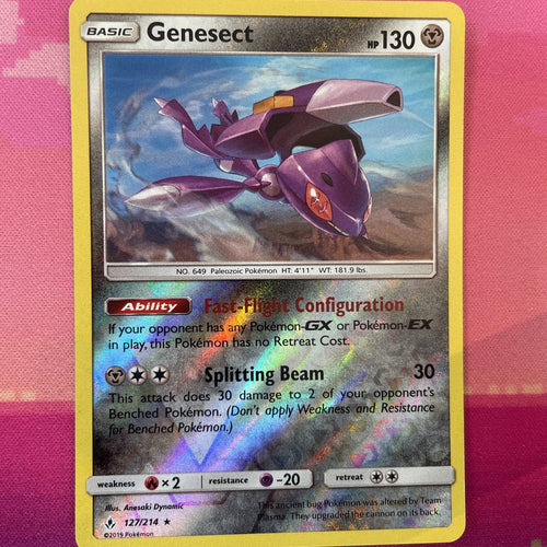 Pokemon Card Genesect Forbidden Light Reverse Holo Rare 127/214 Near Mint