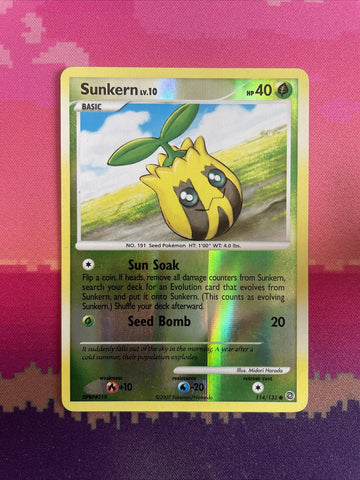 Pokemon Card Sunkern Secret Wonders Reverse Holo 114/132 Near Mint