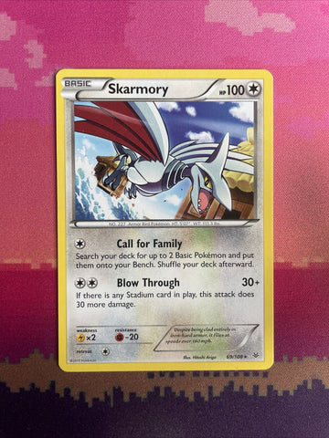 Pokemon Card Skarmory Roaring Skies Rare 69/108 Near Mint