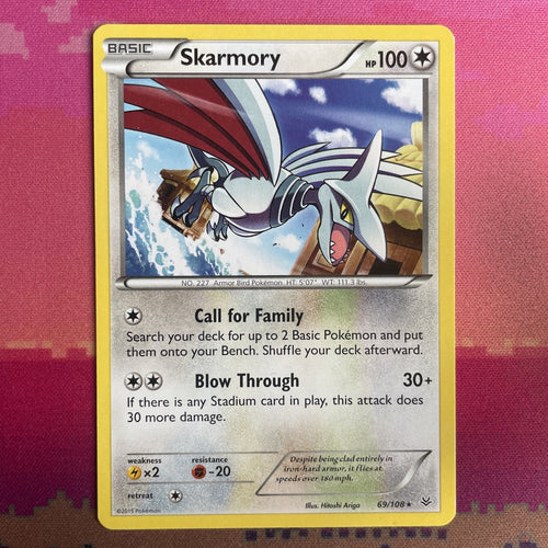 Pokemon Card Skarmory Roaring Skies Rare 69/108 Near Mint