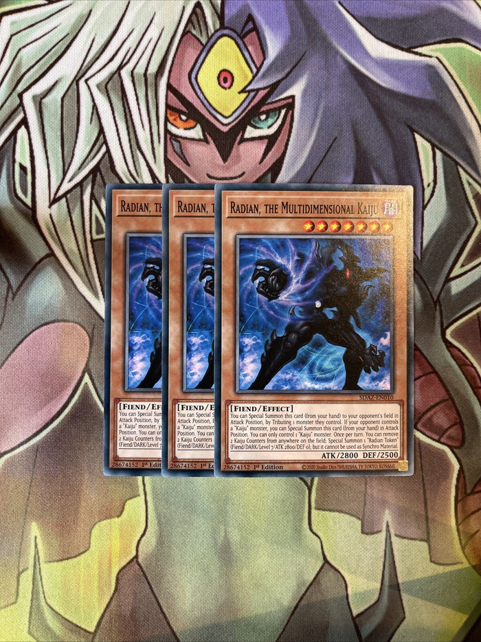 SDAZ-EN010 x3 Radian, the Multidimensional Kaiju Common Excellent Cond Yugioh