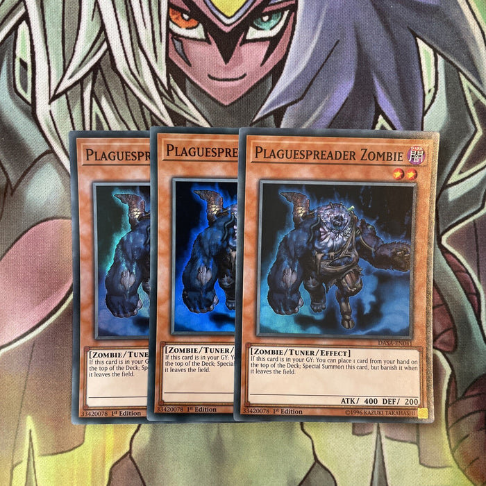 DASA-EN041 x3 Plaguespreader Zombie Super Rare Excellent Condition Yugioh