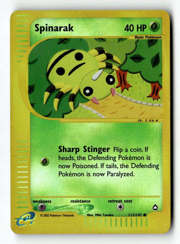 Pokemon Card Spinarak (111) Reverse Holo LP Aquapolis 111/147