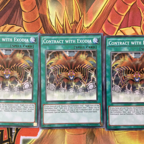 LDK2-ENY29 x3 Contract With Exodia Near Mint/Mint Pack Fresh Yugioh