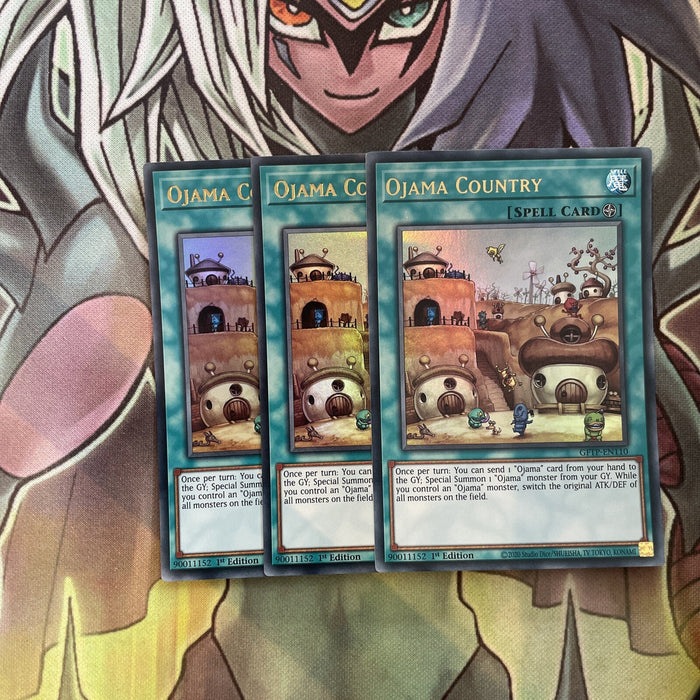 GFTP-EN110 x3 Ojama Country Ultra Rare Excellent Condition Yugioh