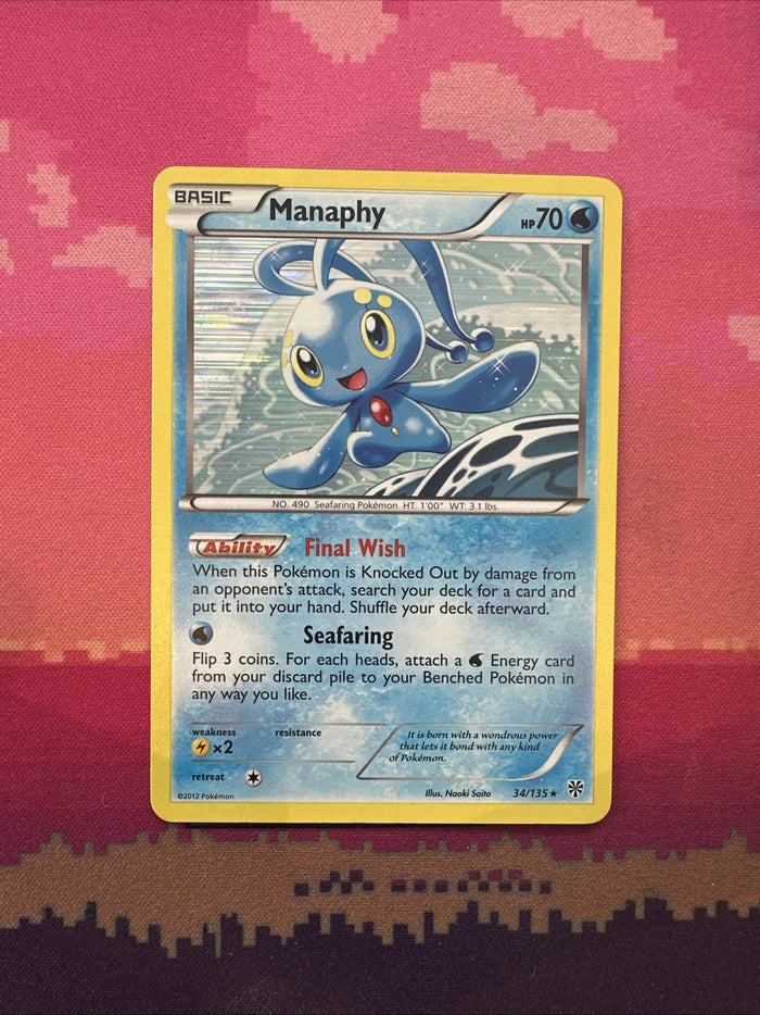 Pokemon Card Manaphy Plasma Storm Holo Rare 34/135 NM