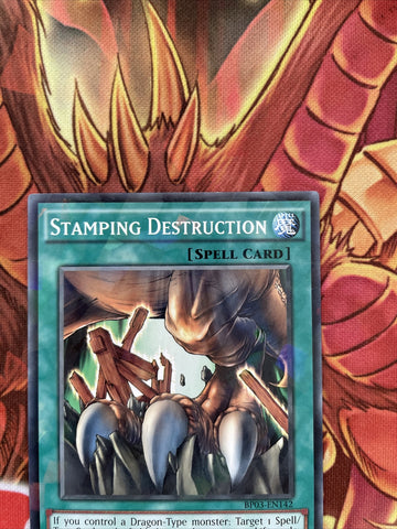 BP03-EN142 Stamping Destruction - Shatter Foil - 1st Edition Yugioh (back)