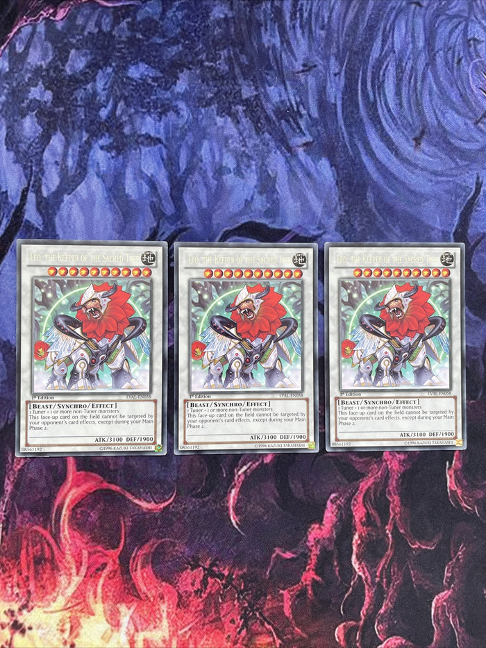 LVAL-EN058 3 X LEO, THE KEEPER OF THE SACRED TREE MIXED EDS RARE YUGIOH