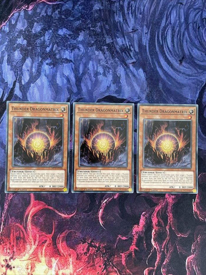 MP19-EN166 3x Thunder Dragonmatrix 1st Edition Yugioh
