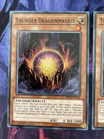 MP19-EN166 3x Thunder Dragonmatrix 1st Edition Yugioh (back)