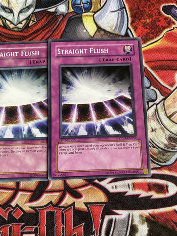 CDIP-EN050 x3 Straight Flush Yugioh Playset (back)