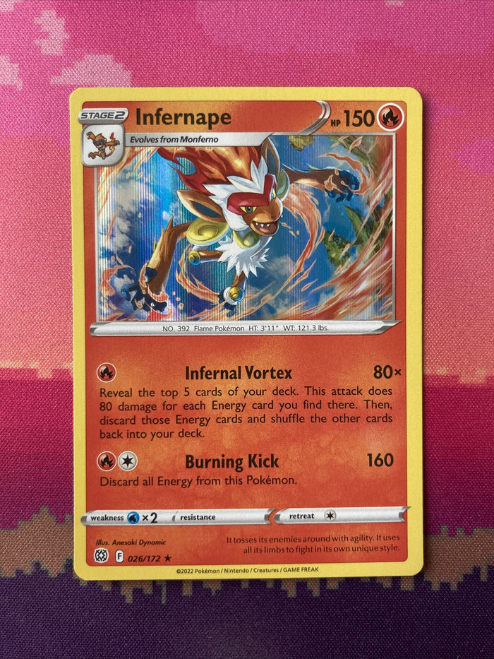 Pokemon Card Infernape Brilliant Stars Holo Rare 026/172 Near Mint