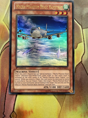 LTGY-EN025 Mecha Phantom Beast Hamstrat Ultra Rare Yugioh Card 1st (back)