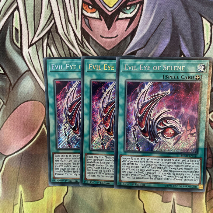INCH-EN032 x3 Evil Eye of Selene Secret Rare Excellent Condition Yugioh