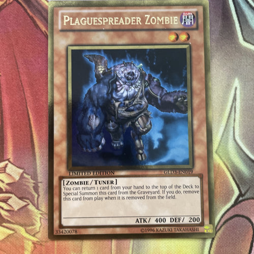 GLD3-EN019 Plaguespreader Zombie Gold Rare Limited Edition Yugioh