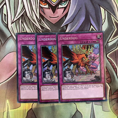 BLVO-EN092 x3 Underdog Secret Rare Excellent Condition Yugioh
