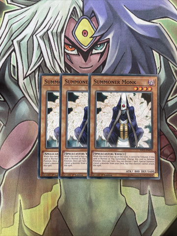 SDCL-EN014 x3 Summoner Monk Common Excellent Condition Yugioh