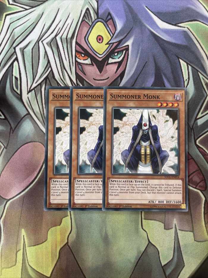 SDCL-EN014 x3 Summoner Monk Common Excellent Condition Yugioh