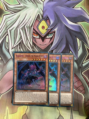 LDS2-EN040 x3 Blackwing - Simoon the Poison Wind Varying Colour Ultra Exc Yugioh