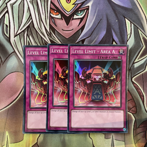 AP07 EN013 x3 Level Limit - Area A Super rare Excellent Condition Yugioh