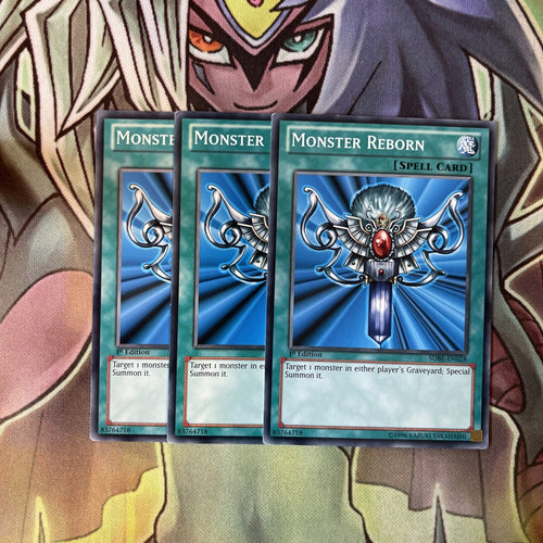 SDBE-EN028 x3 Monster Reborn Common Excellent Condition Yugioh