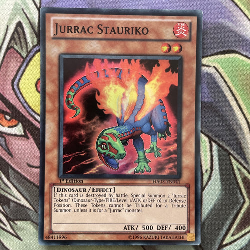 HA03-EN041 Jurrac Stauriko Super Rare 1st Edition NM Yugioh Card