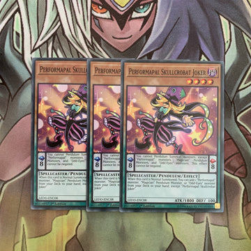 LEDD-ENC08 x3 Performapal Skullcrobar Joker Common Excellent Condition Yugioh