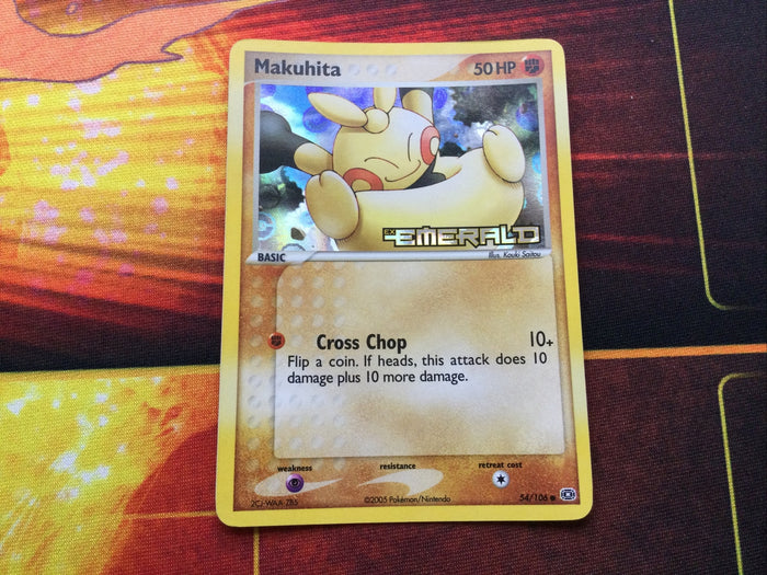 Pokemon Card Makuhita EX Emerald Reverse Holo 54/106 Excellent