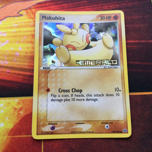 Pokemon Card Makuhita EX Emerald Reverse Holo 54/106 Excellent