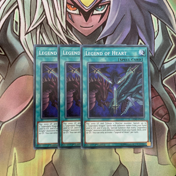LEDD-ENA24 x3 Legend of Heart Common Excellent Condition Yugioh