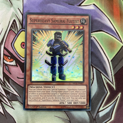 SECE-EN007 Superheavy Samurai Flutist Super Rare 1st Edition NM Yugioh Card
