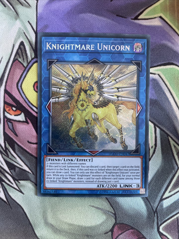 FLOD-EN047 Knightmare Unicorn Secret Rare Unlimited Edition NM Yugioh Card