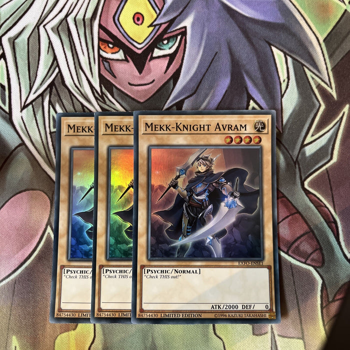 EXFO-ENSE1 x3 Mekk-Knight Avram Super Rare Excellent Condition Yugioh