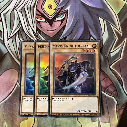 EXFO-ENSE1 x3 Mekk-Knight Avram Super Rare Excellent Condition Yugioh