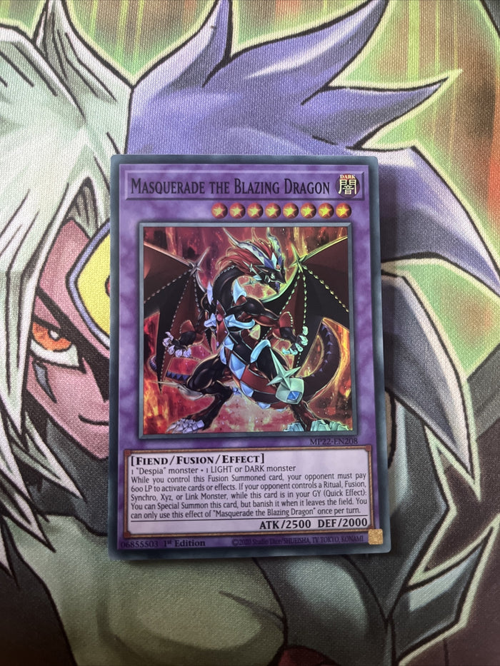 MP22-EN208 Masquerade The Blazing Dragon Super Rare 1st Edition NM Yugioh Card