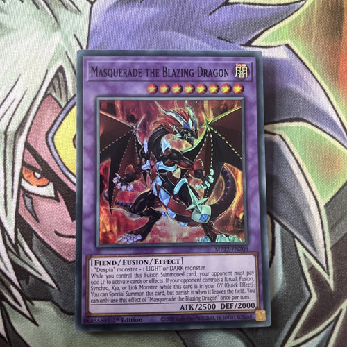 MP22-EN208 Masquerade The Blazing Dragon Super Rare 1st Edition NM Yugioh Card