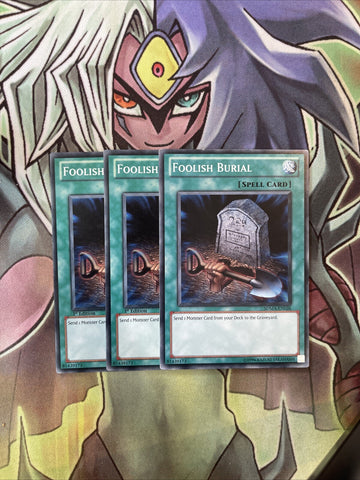 SDMA-EN026 x3 Foolish Burial Common Excellent Condition Yugioh